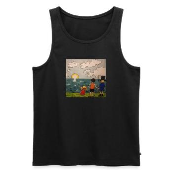 Luffy, Ace, Sabo & the Ocean - Men's Premium Organic Tank Top - black - Front - AI Model Male 178 light (178cm)