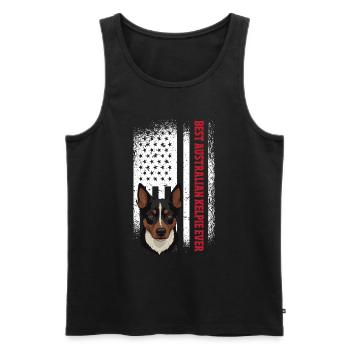Kelpie Dog Gift - Men's Premium Organic Tank Top - black - Front - AI Model Male 178 light (178cm)