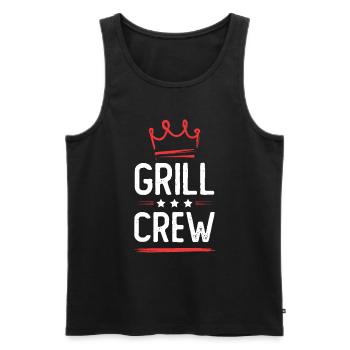 Grill Crew - Men's Premium Organic Tank Top - black - Front - Michal (187cm)