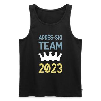Après Ski 2023 Krone - Men's Premium Organic Tank Top - black - Front - AI Model Male 178 light (178cm)