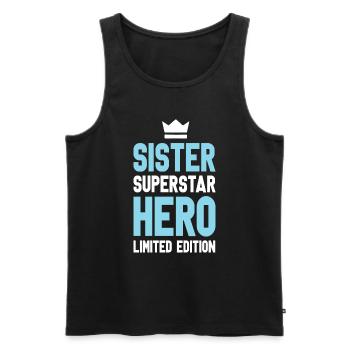 Sister Limited Edition Saying - Débardeur bio Premium Homme - noir - Devant - AI Model Male 178 light (178cm)