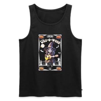 Uke-o-ween Taro Map - Men's Premium Organic Tank Top - black - Front - AI Model Male 178 light (178cm)