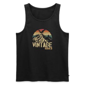 Vintage 1983 Cadeau Anniversaire 1983 Retro 1983 - Débardeur bio Premium Homme - noir - Devant - Michal (187cm)