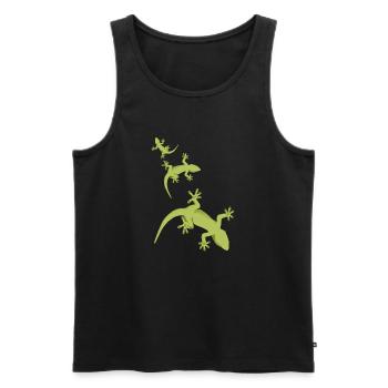echsen - Männer Premium Bio Tank Top - Schwarz - Vorne - AI Model Male 178 light (178cm)