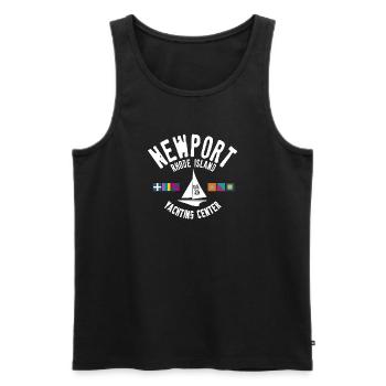 Newport Rhode Island yachting center - Débardeur bio Premium Homme - noir - Devant - AI Model Male 178 light (178cm)