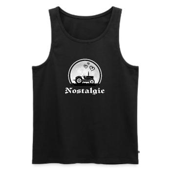 Traktor Traktorfahrer "Trecker-Nostalgie" - Männer Premium Bio Tank Top - Schwarz - Vorne - Michal (187cm)
