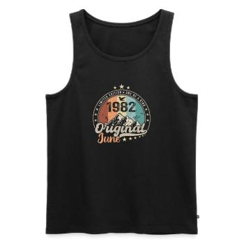 Juni 1982 Retro Vintage Geburtstagsgeschenk 1982 - Männer Premium Bio Tank Top - Schwarz - Vorne - Michal (187cm)