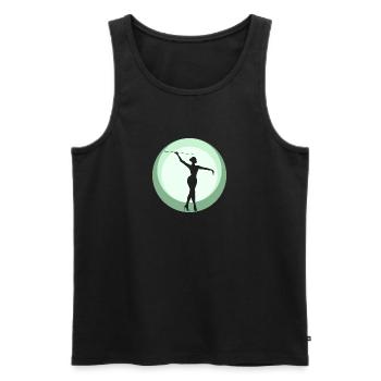 Pole turning, gymnastique, danse - Débardeur bio Premium Homme - noir - Devant - AI Model Male 178 light (178cm)