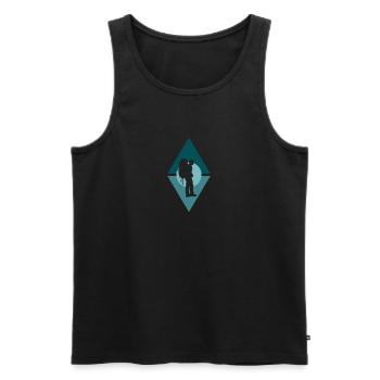Backpacker Wanderer Wandern - Männer Premium Bio Tank Top - Schwarz - Vorne - AI Model Male 178 light (178cm)