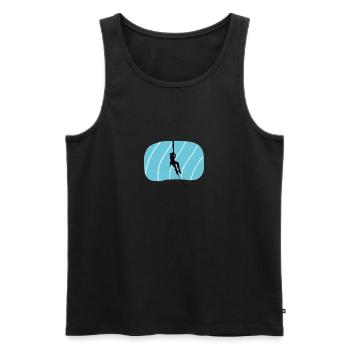 Klettern Bergsteiger Felsklettern - Männer Premium Bio Tank Top - Schwarz - Vorne - Michal (187cm)