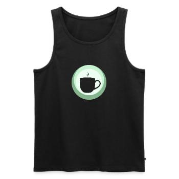 Kaffee Espresso Tasse - Männer Premium Bio Tank Top - Schwarz - Vorne - Michal (187cm)