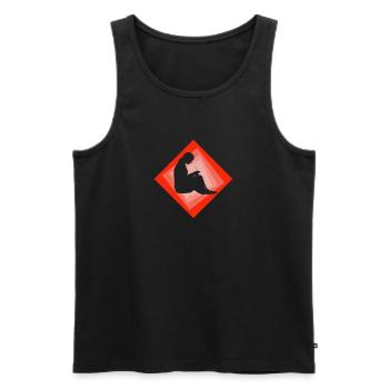 Crochet Sewing Wool - Men's Premium Organic Tank Top - black - Front - AI Model Male 178 light (178cm)