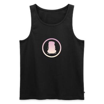 Backpacking Hike Backpack - Men's Premium Organic Tank Top - black - Front - Michal (187cm)