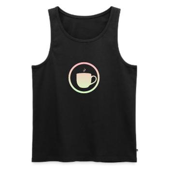 Tasse à café Thé - Débardeur bio Premium Homme - noir - Devant - AI Model Male 178 light (178cm)