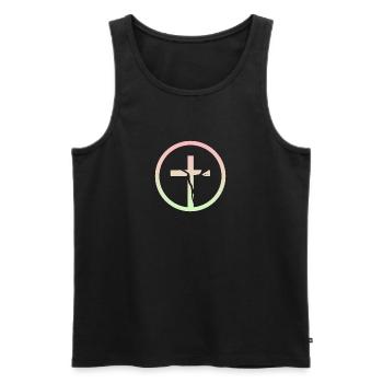 Bible Verse Christ Bible - Men's Premium Organic Tank Top - black - Front - AI Model Male 178 light (178cm)
