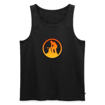 Forging Blacksmith Forming - Men's Premium Organic Tank Top - black - Front - AI Model Male 178 light (178cm)