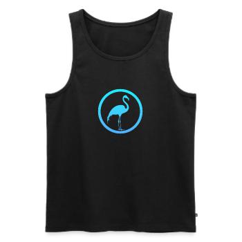 Oiseaux aquatiques Flamenco Exotique - Débardeur bio Premium Homme - noir - Devant - AI Model Male 178 light (178cm)