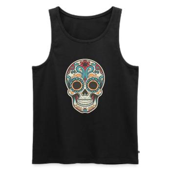 Retro Skull 3 - Men's Premium Organic Tank Top - black - Front - AI Model Male 178 light (178cm)