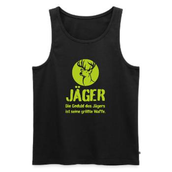 Jäger Die Geduld des Jägers ist seine größte Waff - Männer Premium Bio Tank Top - Schwarz - Vorne - Michal (187cm)