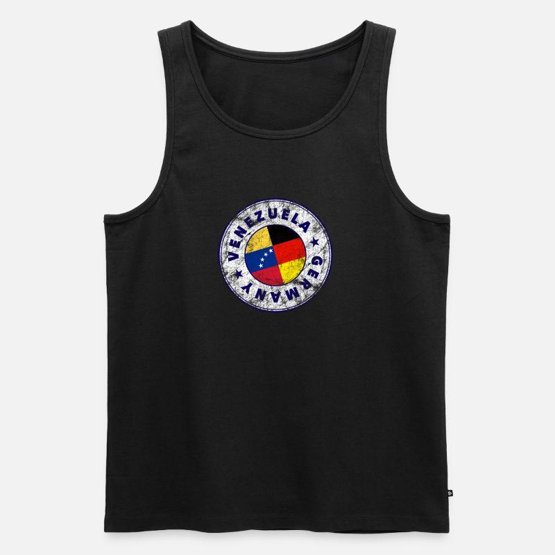 VENEZUELA GERMANY Stamp - Männer Premium Bio Tank Top - Schwarz