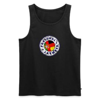 PORTUGAL GERMANY Logo - Männer Premium Bio Tank Top - Schwarz - Vorne - Michal (187cm)