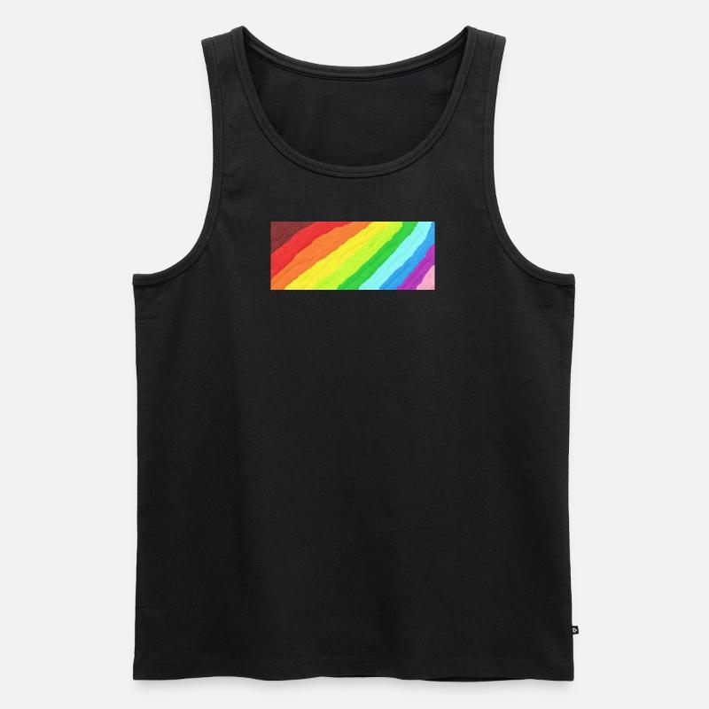 Rainbow - Männer Premium Bio Tank Top - Schwarz