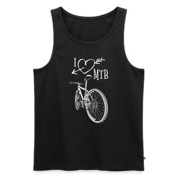 Trail-Abenteuer mit stylishem MTB-Outfit erleben! - Männer Premium Bio Tank Top - Schwarz - Vorne - Michal (187cm)