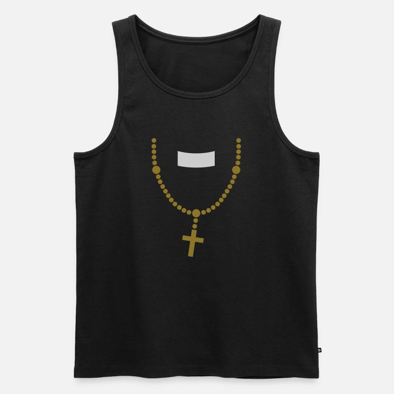 large_please_priest_vector - Männer Premium Bio Tank Top - Schwarz