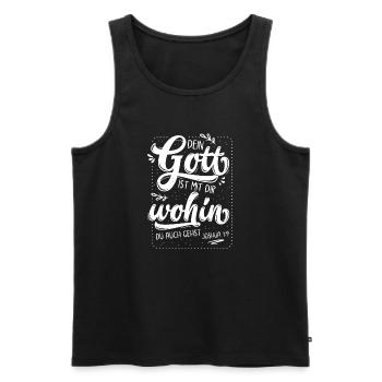 Dein Gott Ist Mit Dir - Männer Premium Bio Tank Top - Schwarz - Vorne - AI Model Male 178 light (178cm)