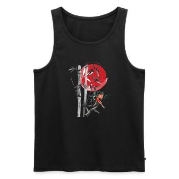 Bamboo row in the red moon - Men's Premium Organic Tank Top - black - Front - Michal (187cm)