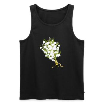 lush lily of the valley bouquet as a spring greeting - Men's Premium Organic Tank Top - black - Front - AI Model Male 178 light (178cm)