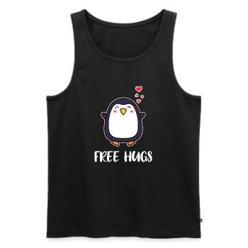 Animal Cute Penguin Heart Statement Seabird South Pole - Men's Premium Organic Tank Top - black - Front - Michal (187cm)