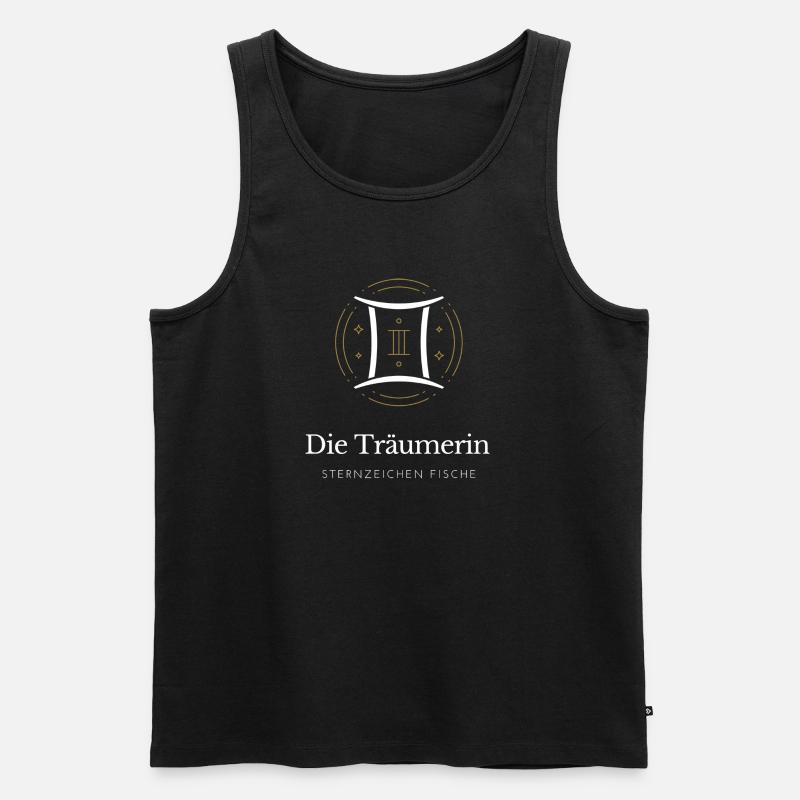 Pisces Träumerin Sternzeichen Muster - Männer Premium Bio Tank Top - Schwarz