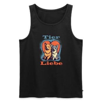 Tier Liebe - Männer Premium Bio Tank Top - Schwarz - Vorne - Michal (187cm)