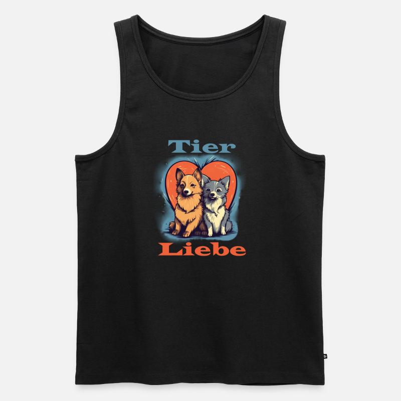 Tier Liebe - Männer Premium Bio Tank Top - Schwarz