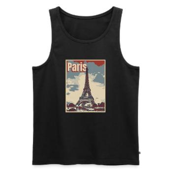 Paris Ville de l’amour - Débardeur bio Premium Homme - noir - Devant - AI Model Male 178 light (178cm)