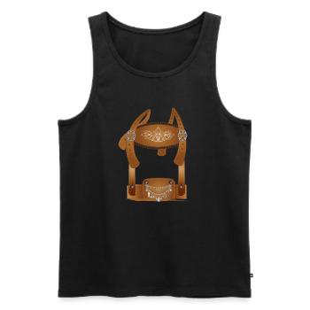 Crisp Costumes Lederhosen Illustration - Men's Premium Organic Tank Top - black - Front - AI Model Male 178 light (178cm)