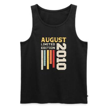 August 2010 - Birthday Gift August 2010 August - Men's Premium Organic Tank Top - black - Front - AI Model Male 178 light (178cm)