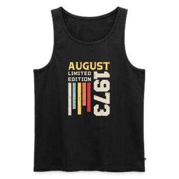 August 1973 - Birthday Gift August 1973 August - Men's Premium Organic Tank Top - black - Front - Michal (187cm)