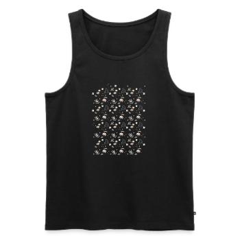 Motif florale pastel - Débardeur bio Premium Homme - noir - Devant - AI Model Male 178 light (178cm)