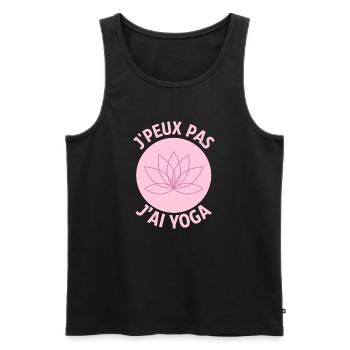 Je peux pas j ai yoga - Débardeur bio Premium Homme - noir - Devant - AI Model Male 178 light (178cm)