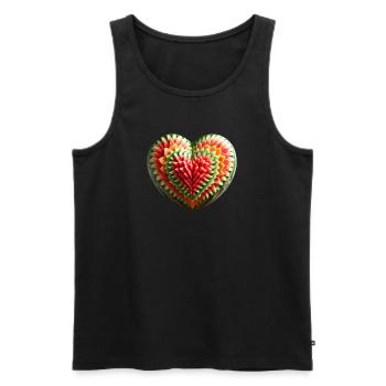 Ein Melonenherz - Männer Premium Bio Tank Top - Schwarz - Vorne - Michal (187cm)