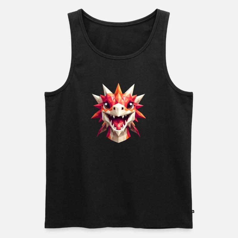Ein lachender Drache im Polygon-Stil - Männer Premium Bio Tank Top - Schwarz
