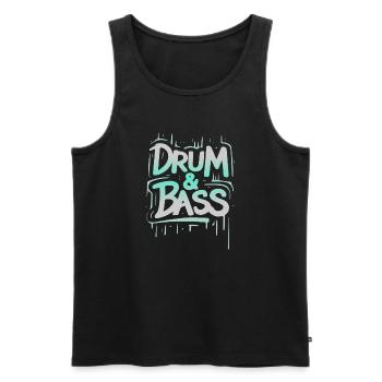 Drum and bass - Men's Premium Organic Tank Top - black - Front - AI Model Male 178 light (178cm)