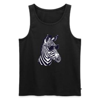 zebra, Sonnenbrille, Sommer, geschenk - Männer Premium Bio Tank Top - Schwarz - Vorne - Michal (187cm)