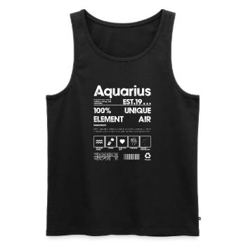Aquarius Glyphs Neon Print - Men's Premium Organic Tank Top - black - Front - AI Model Male 178 light (178cm)