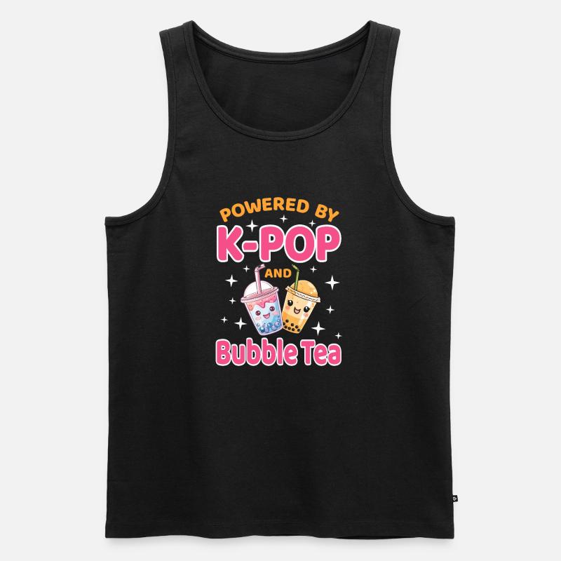 K-Pop et Bubble Tea Corée - Débardeur bio Premium Homme - noir
