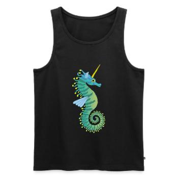 Licorne de mer - Débardeur bio Premium Homme - noir - Devant - AI Model Male 178 light (178cm)