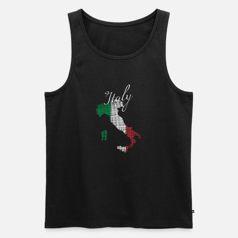 Italienische Silhouette mit Script - Männer Premium Bio Tank Top - Schwarz