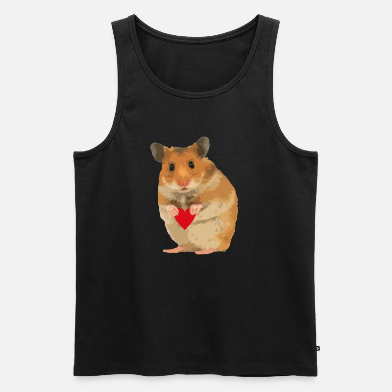 Hamster Menno mit Herz - Männer Premium Bio Tank Top - Schwarz